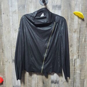 Anthropologie Mote Faux Leather Black Light Jacket